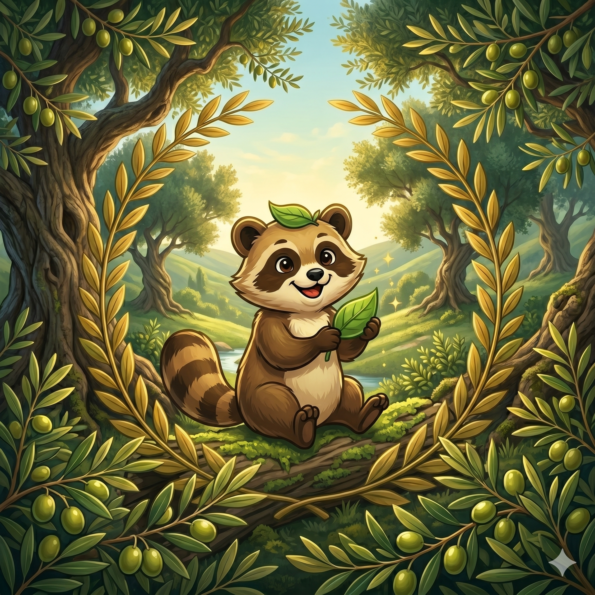 Optimistic Tanuki brand illustration